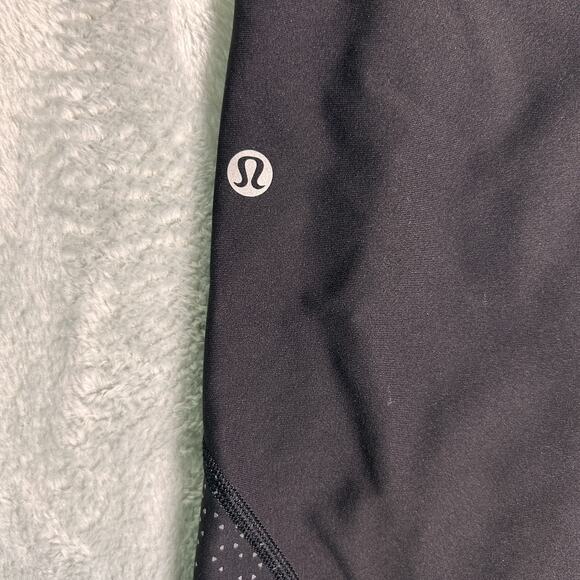 Lululemon Tight Stuff Tight II Womens 8 Black Gray Reflective Dots Scallop Hem - Picture 9 of 11